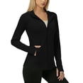 thumbnail image 1 of Fengactive Womens Full Zip Hoodie Thumbhole Cuffs Raglan Sleeve Slim Fit Sporty Sun Shirt, 1 of 2