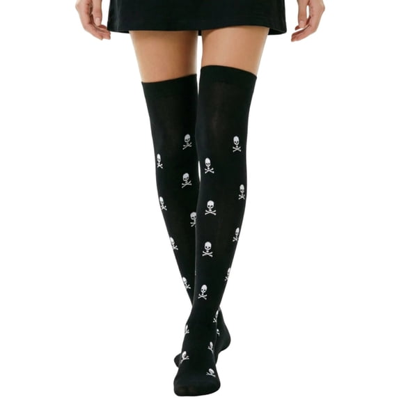 Fengactive Womens Halloween Over the Knee Socks Graphic Print Thigh High Novelty Socks Stretch Fit