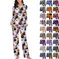 thumbnail image 1 of Fengactive Womens Halloween Pajama Set Long Sleeve Button Down Top with Pockets and Matching Lounge Pants, 1 of 7