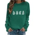 thumbnail image 1 of QINGFSAP Womens Halloween Rhinestone Sweatshirt Long Sleeve Crewneck Pullover Top Sparkly Ghost Design Loose Fall Wear, 1 of 5