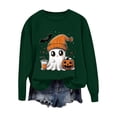 thumbnail image 1 of Fengactive Womens Halloween Sweatshirt Fleece Lined Long Sleeve Crewneck Top Speckled Graphic Print Loose Fit Fall Wear, 1 of 5