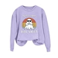 thumbnail image 1 of Fengactive Womens Halloween Sweatshirt Long Sleeve Crewneck Funny Boo Sheet Ghost Graphic Pullover Top Loose Fit, 1 of 4