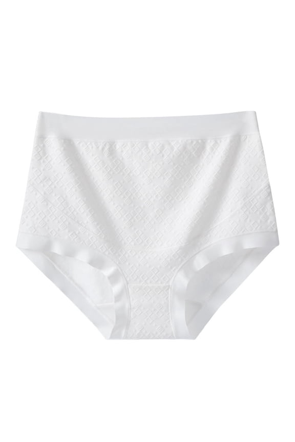 Womens High Rise Seamless Briefs Diamond Jacquard Panties Antibacterial Breathable Comfort Underwear