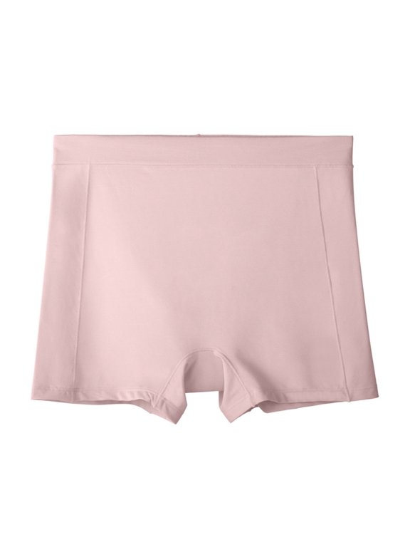 Womens High Rise Seamless Cotton Boyshorts Breathable Vertical Stitching Panties Underwear