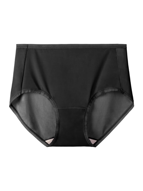 Womens High Rise Seamless Cotton Briefs Wide Waistband Vertical Stitching Breathable Underwear