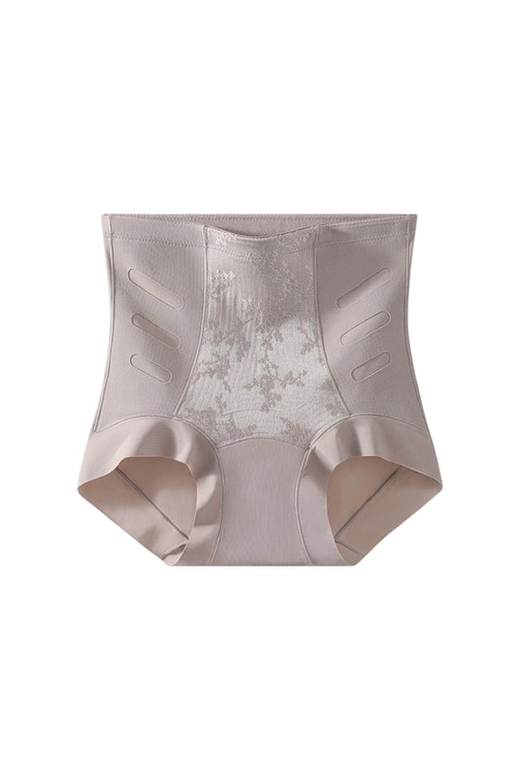 Womens High Rise Seamless Shaping Briefs Floral Jacquard Reinforced Lines Lifting Breathable Underwear