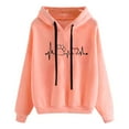thumbnail image 1 of Fengactive Womens Hoodies Heartbeat Paw Sweatshirt Long Sleeve Drawstring Pullover Tops Crop Top, 1 of 6