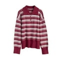thumbnail image 1 of Fengactive Womens Long Sleeve Shirts Vintage Striped Collared T Shirt Loose Fit Tops 2025 Trendy, 1 of 5