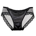 thumbnail image 1 of Fengactive Womens Low Rise Bikini Panties Sheer Mesh Underwear Lace Trim Satin Panel Briefs for Women, 1 of 3