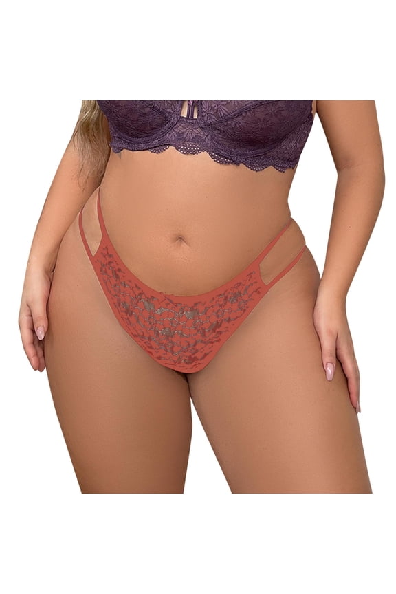 Womens Low Rise Seamless Bikini Panties Sheer Lace Dual Strap Cutout Detail Chic Underwear Women