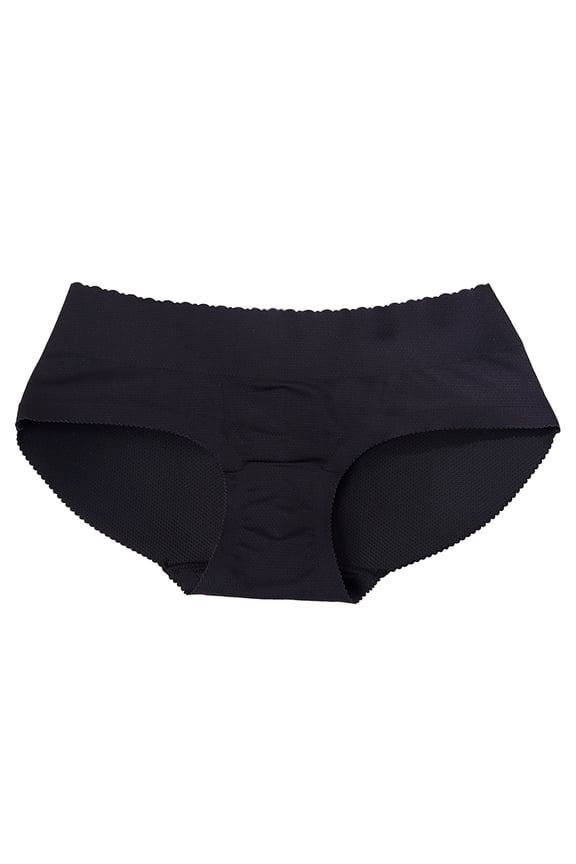 Womens Low Rise Seamless Briefs Built-in Padded Butt Enhancer Breathable Shaping Underwear Women