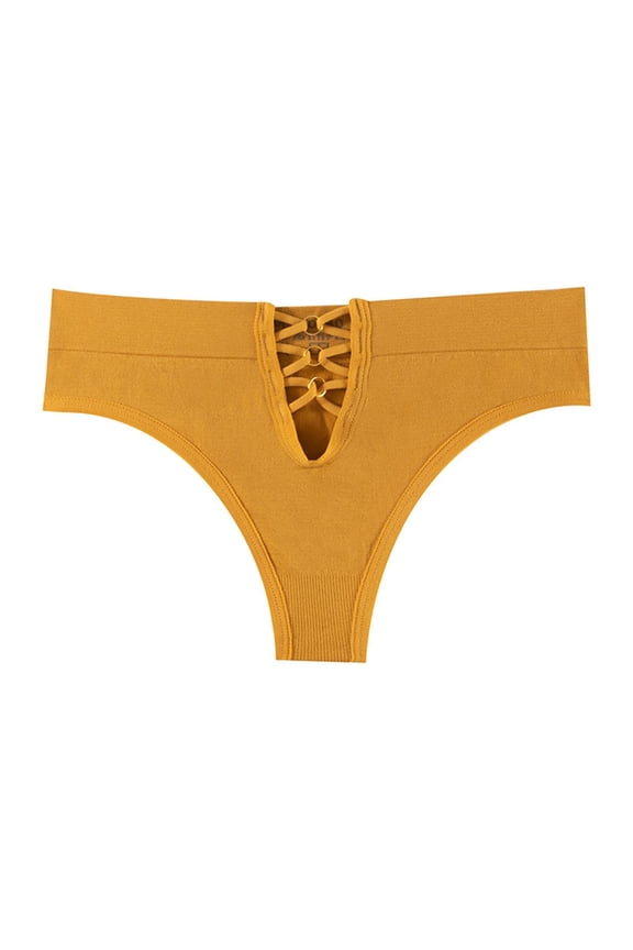 Womens Low Rise Seamless Thong Panties Invisible Cutout Ring Underwear Lifting Thongs for Women
