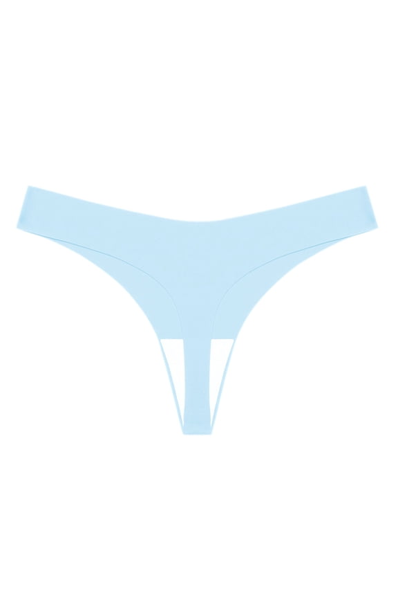 Womens Low Rise Seamless Thong Underwear Invisible Ice Silk Panties Breathable Thongs for Women