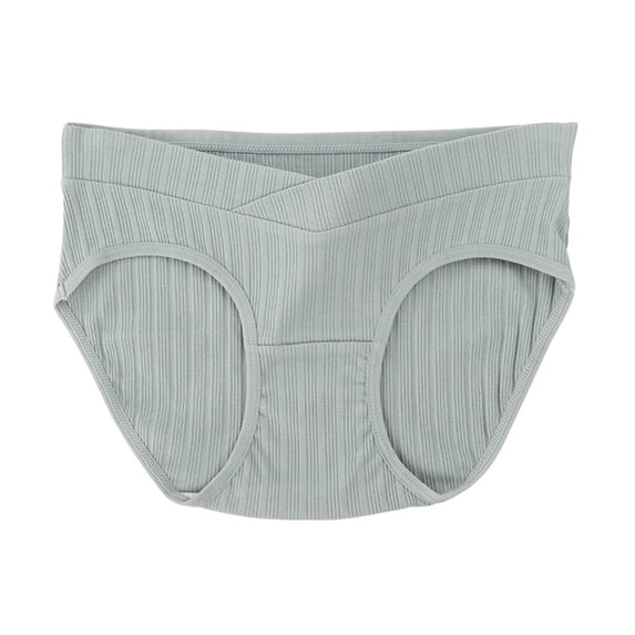 Fengactive Womens Maternity Low Rise Briefs V Crossover Cotton Ribbed Panties Breathable Underwear for Women