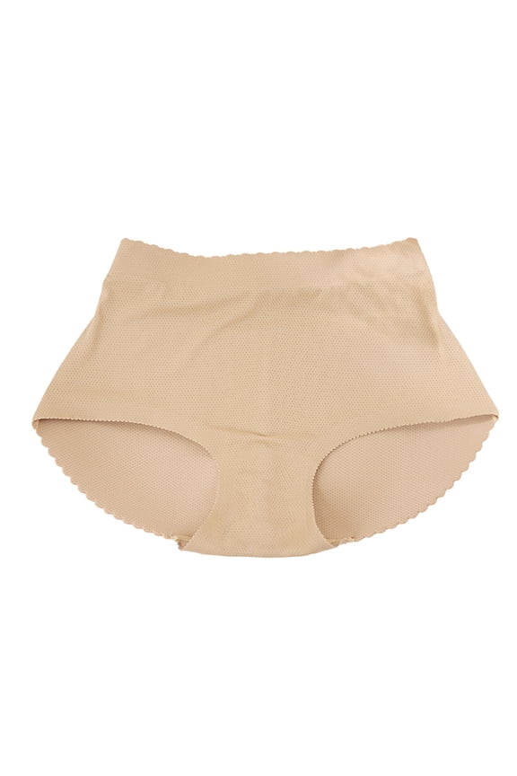 Womens Mid Rise Seamless Briefs Built-in Padded Butt Enhancer Breathable Shaping Underwear