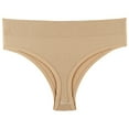 thumbnail image 1 of Fengactive Womens Mid Rise Thong Panties Ribbed Waistband Cotton Stretch Underwear Comfort Thongs for Women, 1 of 3