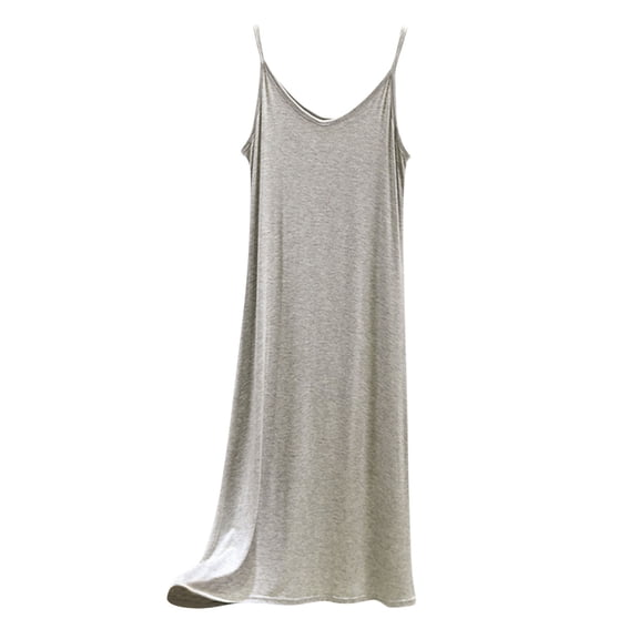 Fengactive Womens Modal Sleeveless Nightgown Slip Comfy Nightwear Knee Length Loungewear Casual Soft Nightdress