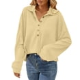 thumbnail image 1 of Fengactive Womens Oversized Sweatshirt Button Down Collared Long Sleeve Pullover Tops Loose Fit Casual Trendy Tunic Top, 1 of 8