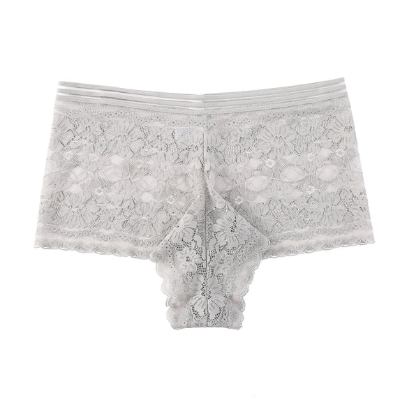 Fengactive Womens Plus Size High Rise Seamless Thong Panties Floral Lace Trim Breathable Underwear Women