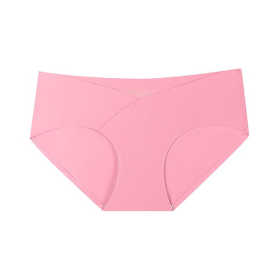 Fengactive Womens Plus Size Low Rise Seamless Bikini Panties V Crossover Waistband Ultra Thin Underwear
