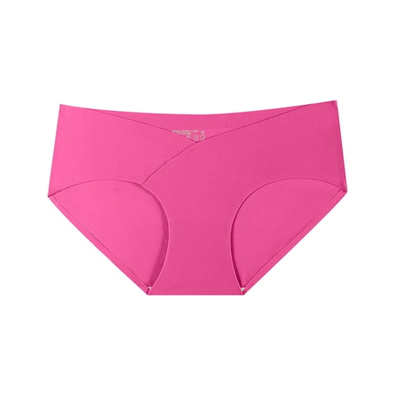 Fengactive Womens Plus Size Low Rise Seamless Bikini Panties V Crossover Waistband Ultra Thin Underwear