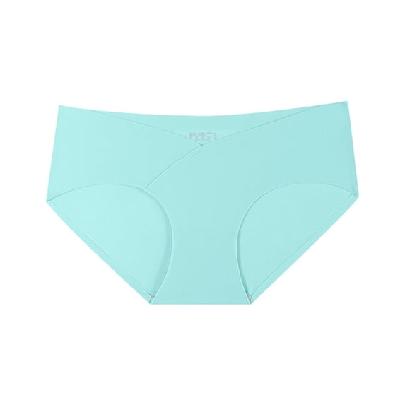 Fengactive Womens Plus Size Low Rise Seamless Bikini Panties V Crossover Waistband Ultra Thin Underwear