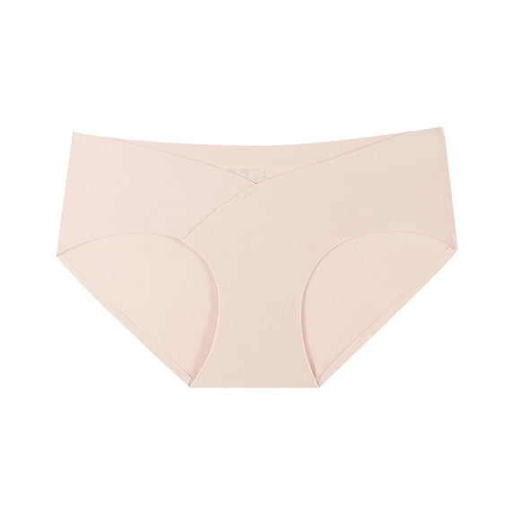 Fengactive Womens Plus Size Low Rise Seamless Bikini Panties V Crossover Waistband Ultra Thin Underwear