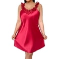 thumbnail image 1 of Fengactive Womens Plus Size Sexy Lingerie Full Slips V Neck Negligees Sleepwear Dress, 1 of 7