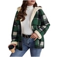 thumbnail image 1 of Fengactive Womens Plush Lined Zip Up Hoodie Jacket Winter Thick Warm Sweatshirt Outerwear Casual Thermal Sweater Coat, 1 of 7