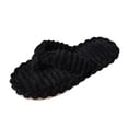 thumbnail image 1 of QINGFSAP Womens Ribbed Thong Slippers Textured Y-Strap Scalloped Edge Warm Indoor House Slippers, 1 of 9