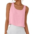 thumbnail image 1 of Fengactive Womens Scoop Neck Crop Tank Tops Spring Summer Sleeveless Solid Color Tops, 1 of 9