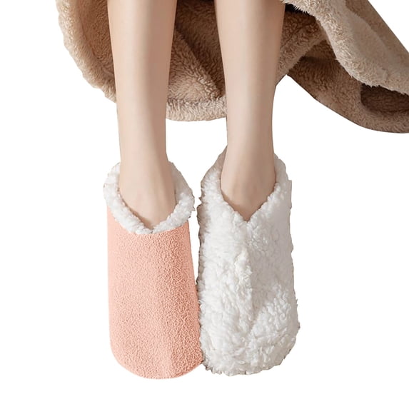 QINGFSAP Womens Sherpa Slipper Socks Thick Fleece Lined Winter Warm Plush Floor Sleep Socks Assorted