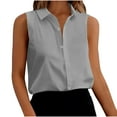 thumbnail image 1 of Fengactive Womens Sleeveless Button Down Shirts Blouses Solid Casual Loose V Neck Classic Tank Tops for Work Office, 1 of 9