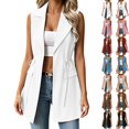 thumbnail image 1 of Fengactive Womens Sleeveless Long Blazer Lapel Open Front Casual Business Vest Coat, 1 of 9