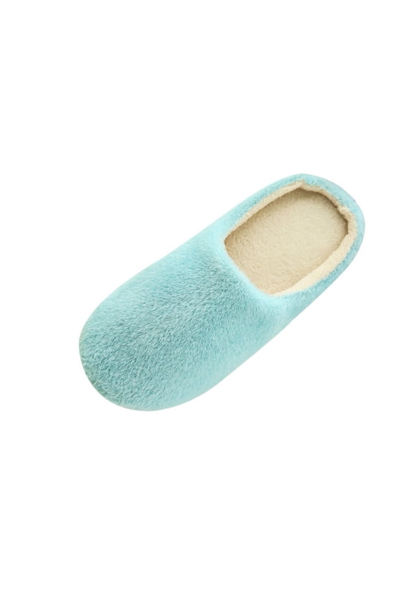 Womens Soft Plush Winter Warm Slippers Wide Round Toe Lightweight House Bedroom Shoes