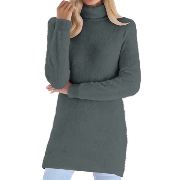 Fengactive Womens Turtleneck Cute Sweaters Casual Warm Fleece Pullover Long Sleeve Cozy Tops Fall Winter Clothes