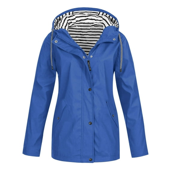 Fengactive Womens Waterproof Coat Active Outdoor Jacket Lightweight Zip Up Fall Raincoat Windbreaker With Hood