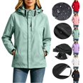 thumbnail image 1 of Fengactive Womens Waterproof Windbreaker Jacket Hooded Outdoor Coat Detachable Hood Lightweight Rain Shell, 1 of 9