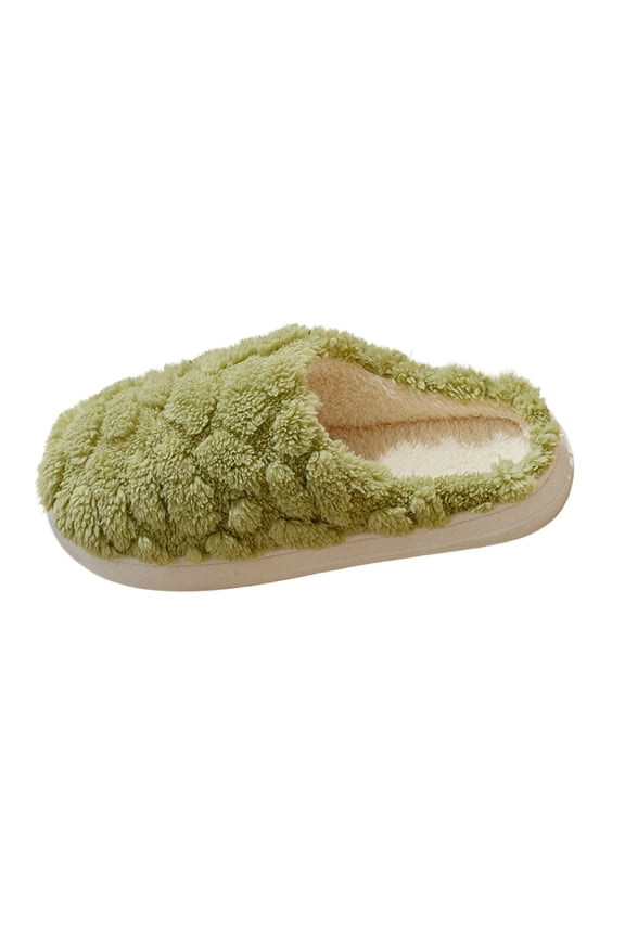 Womens Winter Bubble Textured Plush House Slippers Cute Warm Fleece Lined Indoor Shoes