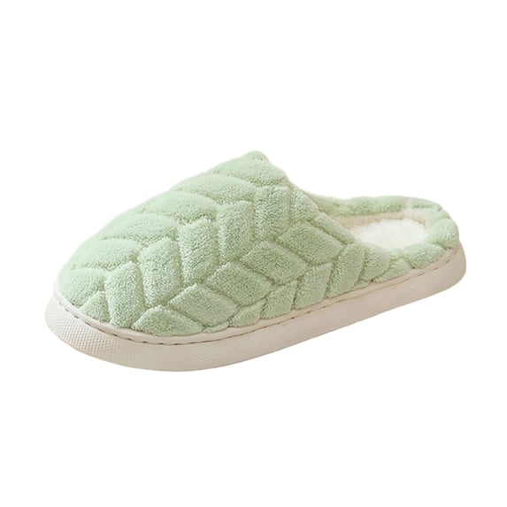Fengactive Womens Winter Warm Quilted Plush House Slippers Comfy Fuzzy Foam Anti Skid Rubber Sole Indoor Bedroom Slippers