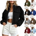 thumbnail image 1 of Fengactive Womens Zip Up Hoodie Short Cropped Long Sleeve with Pockets Casual Fall Winter Jacket, 1 of 6