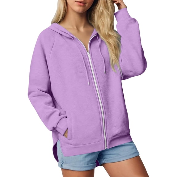 Fengactive Womens Zip Up Hoodies Oversized Long Sleeve Tops Fall Winter Athletic Jackets with Pocket Casual