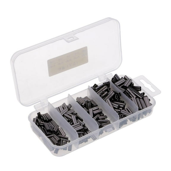 Fengbin 300pcs Fishing Crimps Double Barrel Crimping Loop Sleeve for Rigs - L L