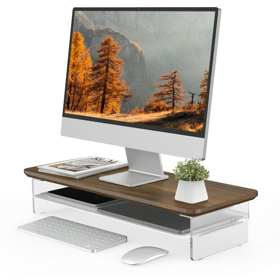 Fenge Acrylic Monitor Stand Riser, 23.6 Inches Acrylic Clear Monitor Stand