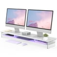 thumbnail image 1 of Fenge Acrylic Monitor Stand Riser, 42.5 Inch Monitor Stands Shelf with 12 Color LED Light, 1 of 9