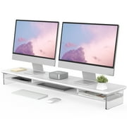 Fenge Acrylic Monitor Stand Riser, 42.5 Inches Dual Acrylic Monitor Stand for 2 Monitors