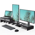 thumbnail image 1 of Fenge Computer Monitor Riser Stand with Drawer for 2 or 3 Monitors, 1 of 8