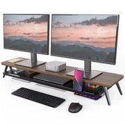 Fenge Dual Monitor Stand Riser for 2 Monitors, 42.5 Inch Desk Shelf with Storage Organizer