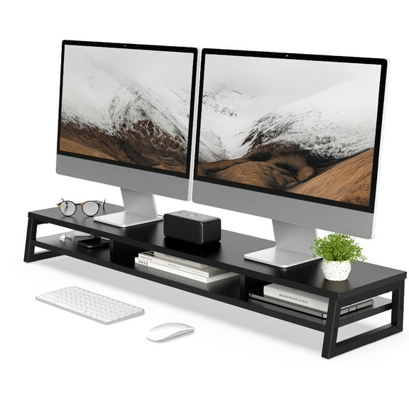 Fenge Dual Monitor Stand Riser for Desk, 42.5in Large Monitor Stands for 2 Monitors