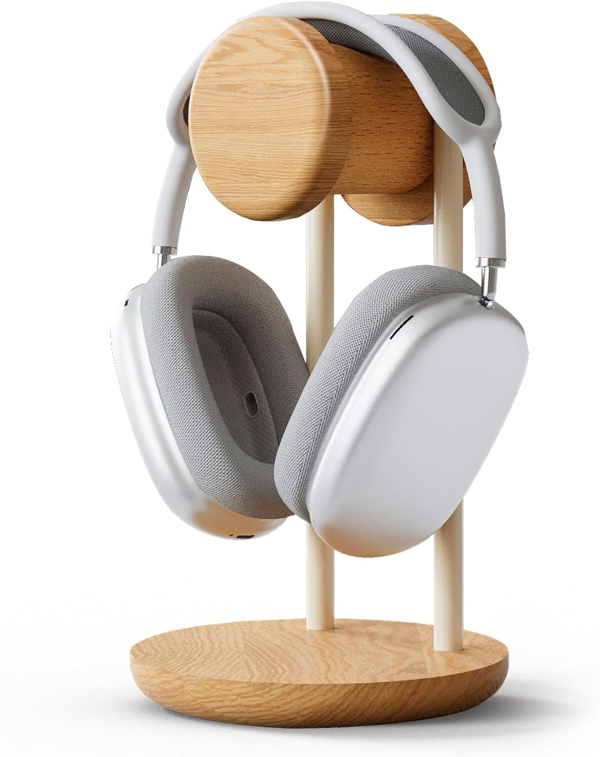 Fenge Headphone Stand with Storage Base, Desktop Headset Holder, Clear Lacquer